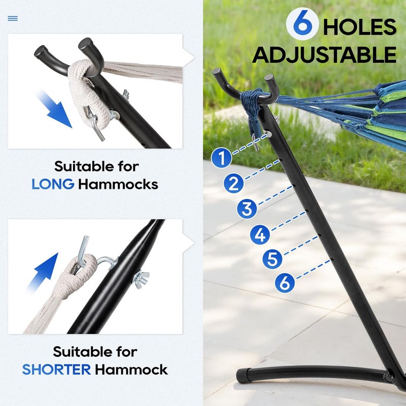 FDW Hammock Stand Portable Heavy Duty Hammock Stand Portable Steel Stand Only for Outdoor Patio or Indoor with Carrying Case (No Hammock) - Image 3